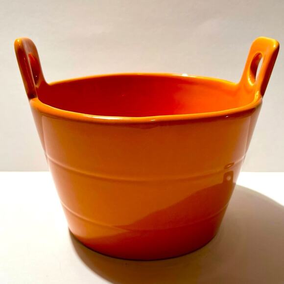 Loucarte ceramic orange bucket, made in Portugal - Picture 1 of 8